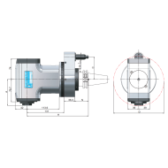Angle Head 90º BT PLUS BT40 ERP Angle Head 90° Output ER 32 (2-20) C=80 131 M Type short Standard Loc'n Pin & Interlock